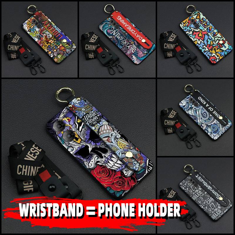 Graffiti Protective Phone Case For ZTE Nubia Neo3 5G Shockproof Phone Holder Durable Anti-knock Wristband Waterproof