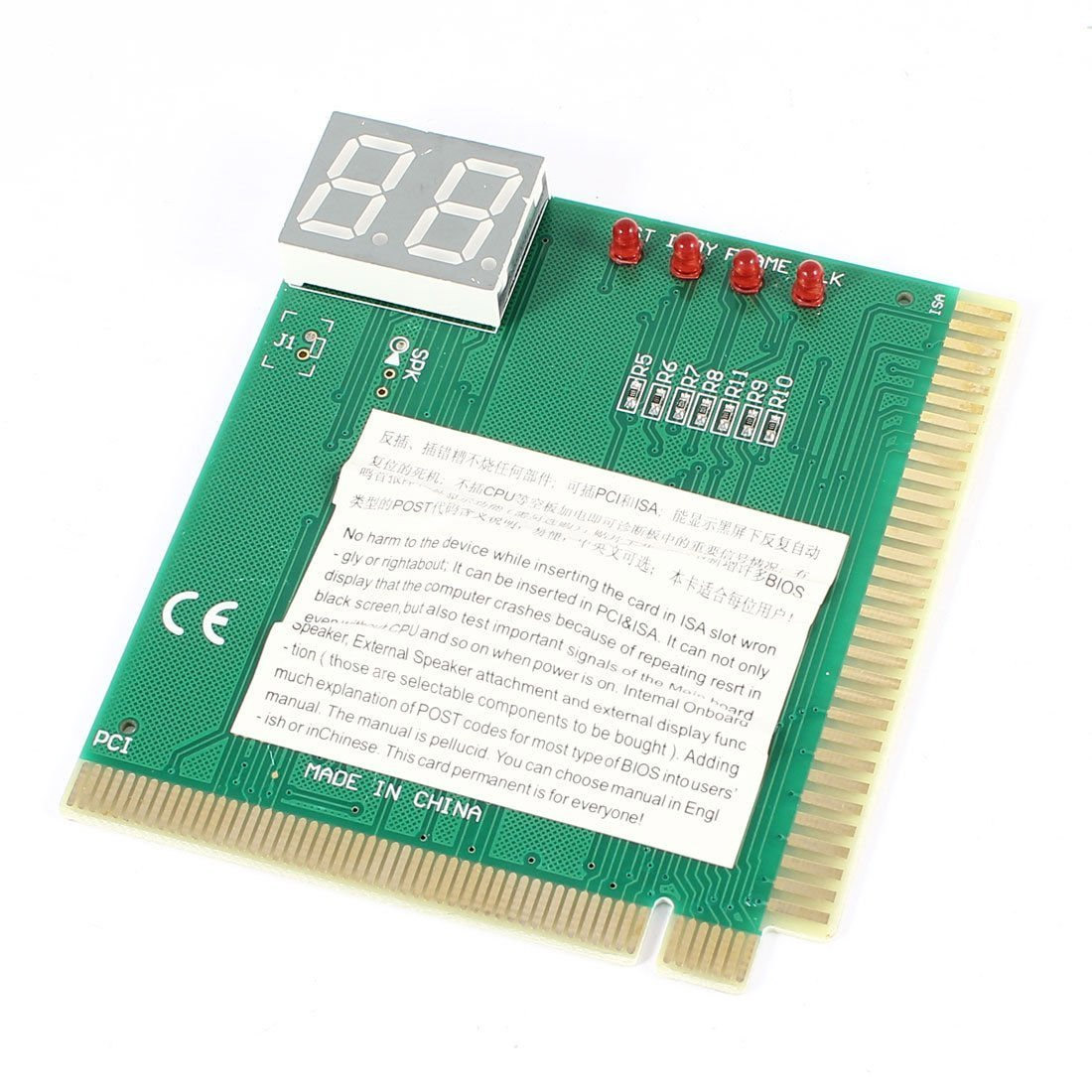 2 Digit LCD Display Computer Analyzer Diagnostic Post Card Motherboard Tester with LED Indicator for ISA PCI Bus Mainboard