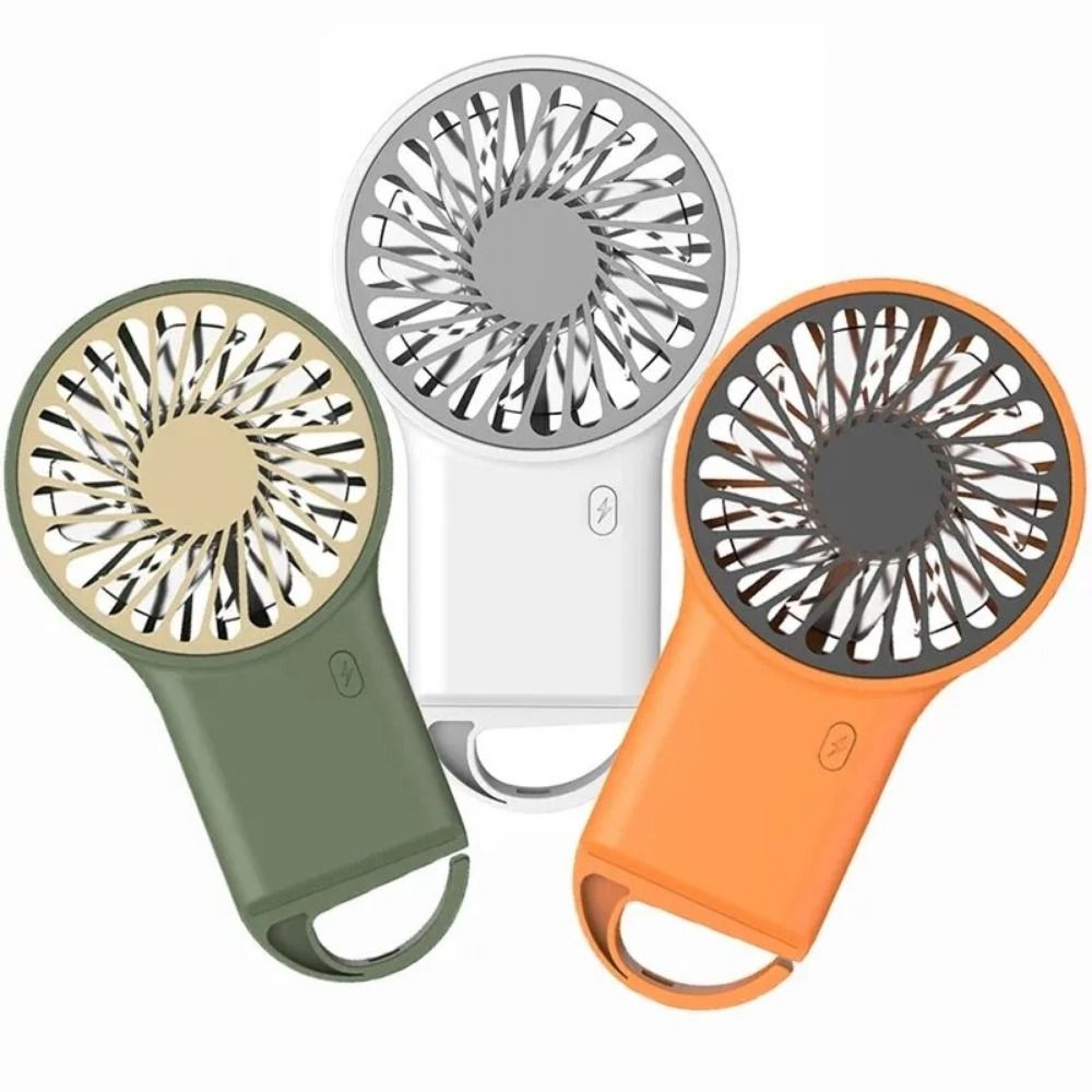 With Hook Foldable Mini Handheld Fan Low Noise Compact USB Charging Fan Portable Rechargeable Desktop Small Fan Unisex