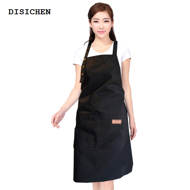 DISICHEN 【2025 Version】 1pc Canvas Polyester Pocket Apron Butcher Crafts Baking Chefs Kitchen Cooking BBQ