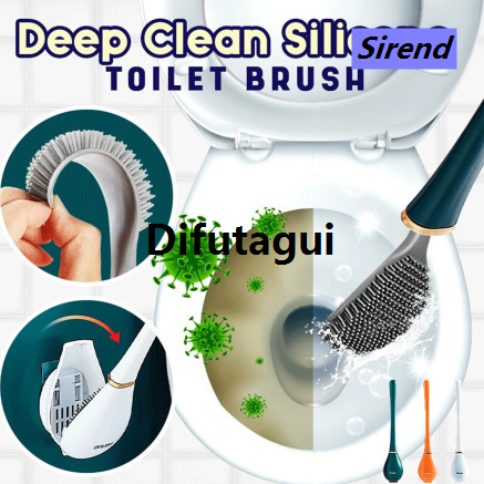 Difutagui Sirend 2025 New Silicone Toilet Brush with Wall-Mounted Bracket, Bendable Long Handle New for Effortless Deep Cleaning, and Convenient Storage Solution with Wall Adhesive
