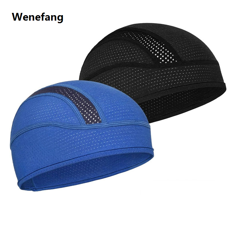 Wenefang Cycling Sports Skull Cap Mesh Breathable Lightweight Quick-Drying Luxury Hat Bicycle Motorcycle Lining Cap for Men Women