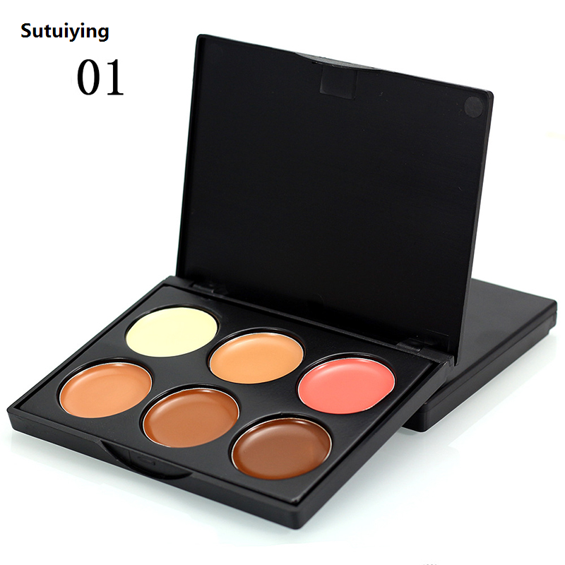 Sutuiying 6 Color Face New Concealer Palette Natural Color Corrector Maquillage Profesional Contouring Makeup Women Cosmetic Make Up Consealer Cremes