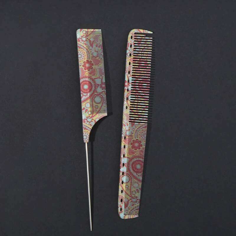 2pcs/1pcs Paisley Pattern Comb,Stainless Steel Handles ABS Teeth Combing and Smoothing, Suitable for All Hair Types
