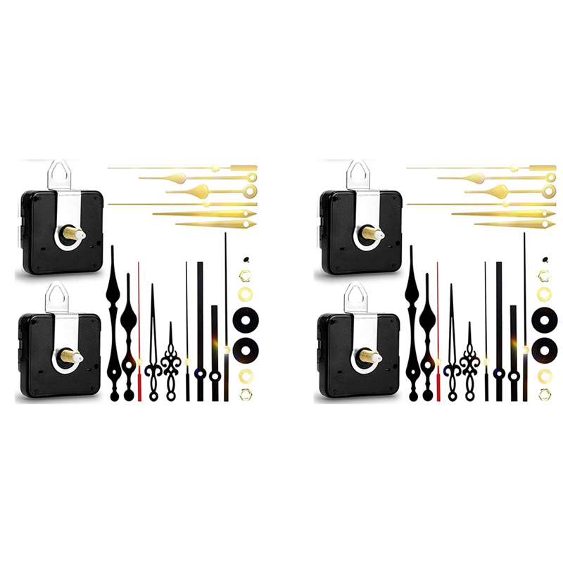 JINMY 2X Quartz Clock Mechanism Kit, Wall Clock Mechanisms Mattery Powered Replacement, Clock Replacement DIY Repair Parts