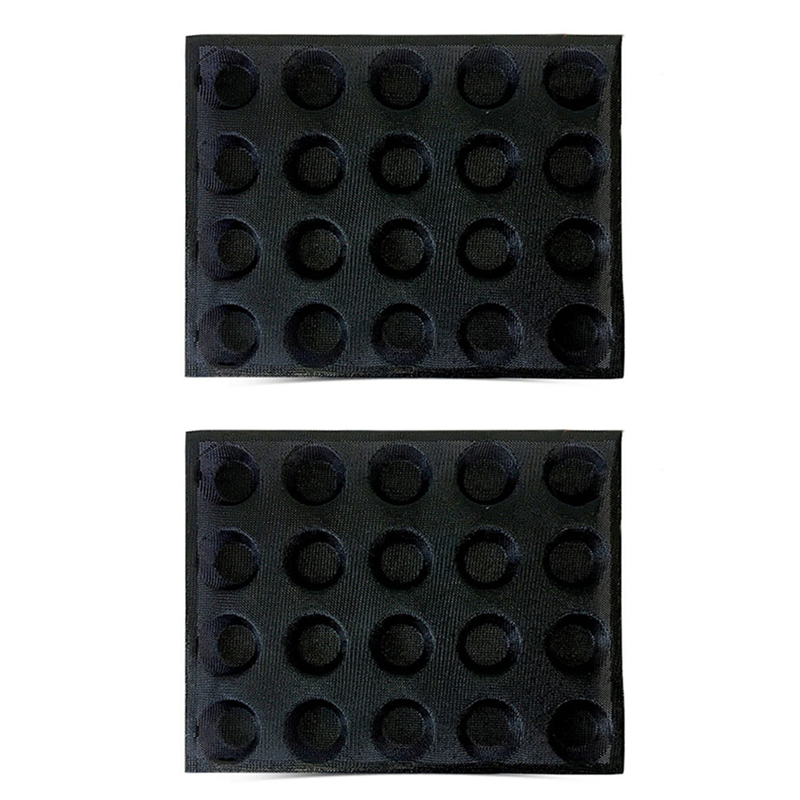 fasdaga 2X 20-Hole Silicone Mold Cake T Mini Pizza Model Round Bread Hamburger Mold Non-Stick Baking Tray Tool