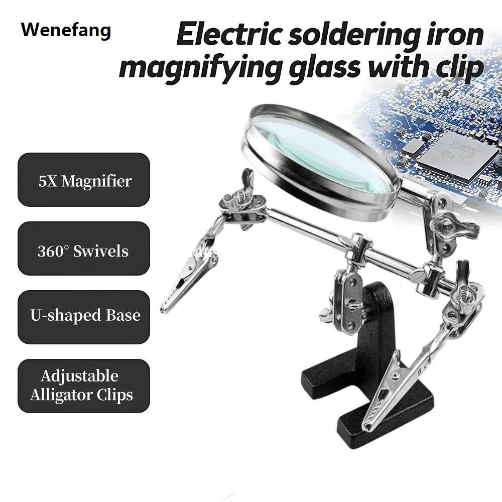 Wenefang Welding Auxiliary Clip Magnifier Electric Circuit Board 2025 New Repair Welding Iron Bracket Adjustable 5X Desktop Loupe