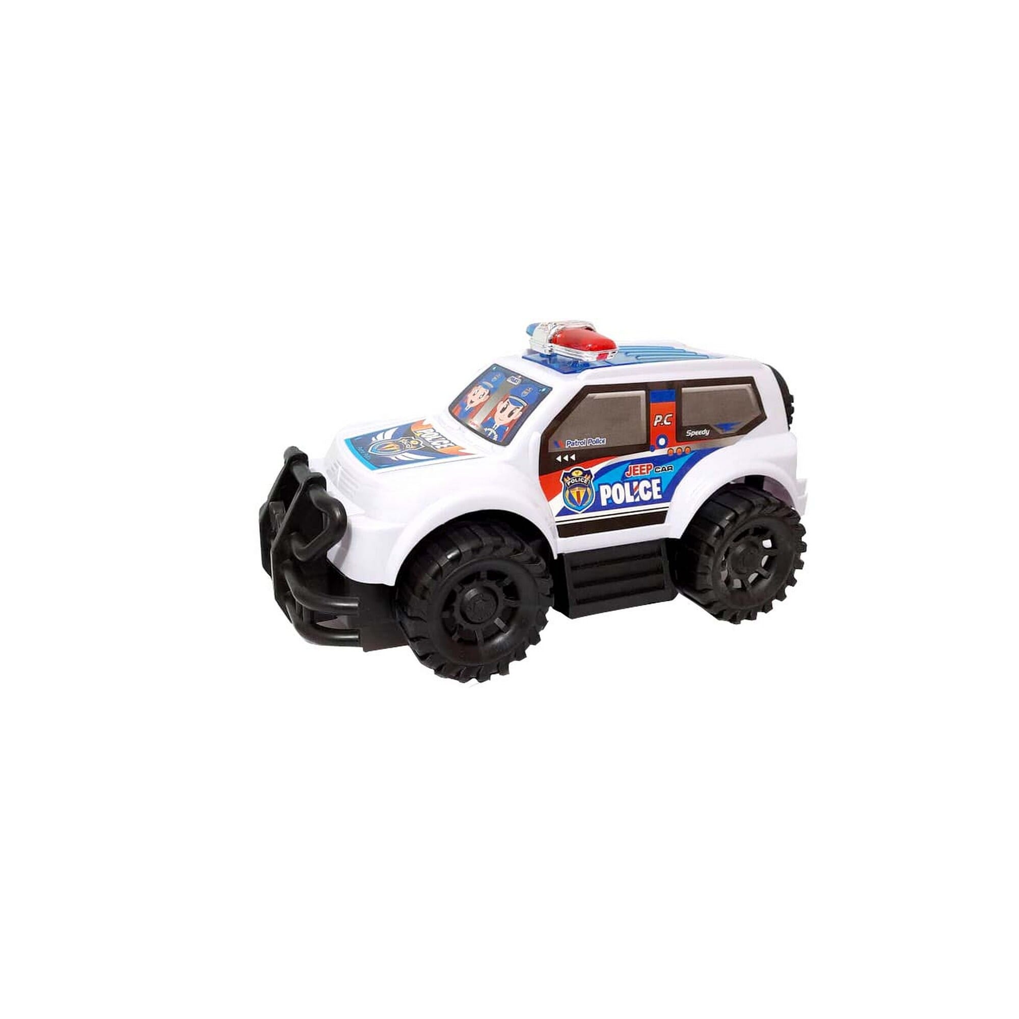 White Police Vehicle For Kids Friction Jeep