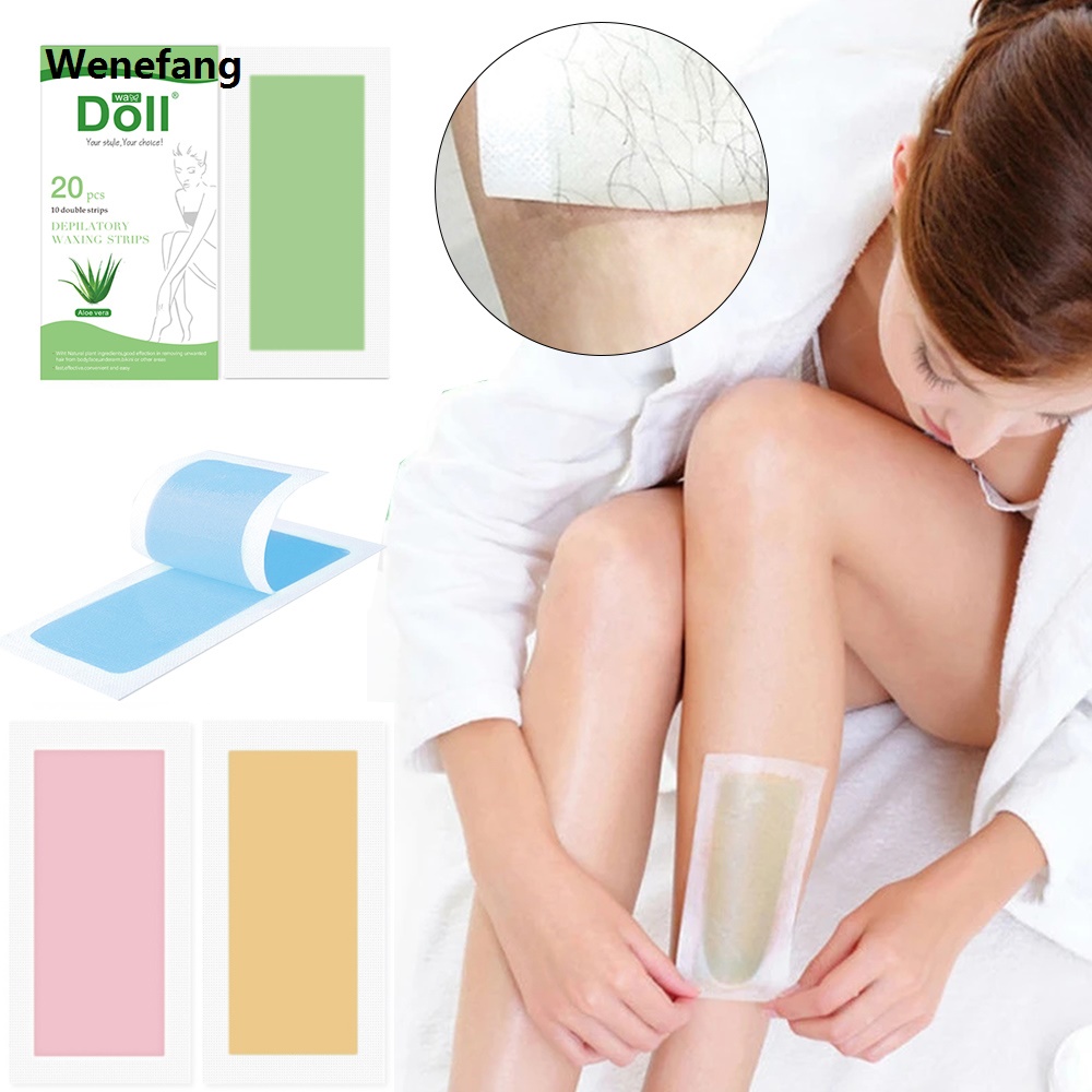 Wenefang 20PCS Professional Hair Removal Wax Strips For Summer Depilation Double Sided Non Woven Depilatory Paper For Leg Body Face