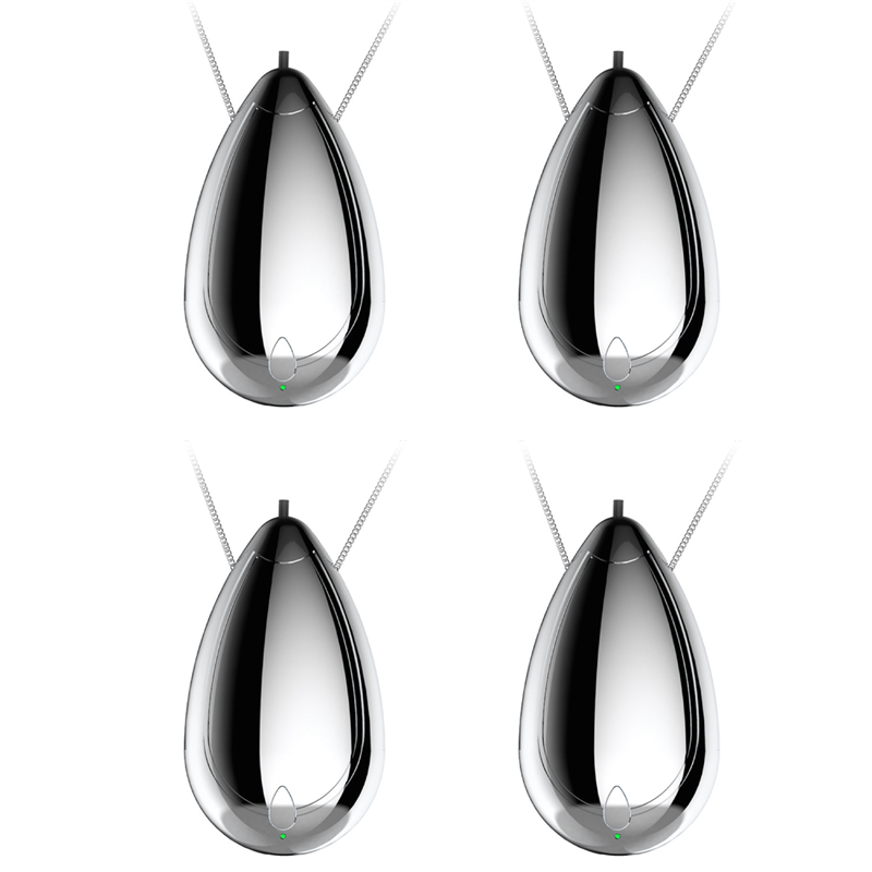 NAMUNY 4X Mini Wearable Air Purifier, Personal Travel Size Air Purifier, Necklace & Portable USB Charging Smoke Purifier Silver