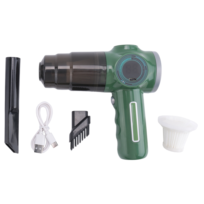 1SET Wireless Car Vacuum Cleaner Suction Automobile Handheld Dust Collector Machine Small Mini Dust Blower Portable Green