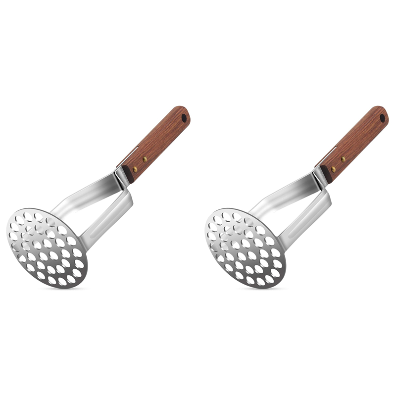 ARELENE 2X Potato Masher Stainless Steel Heavy Duty Strong Anti-Slip Handle Not Easy to Bent Easy to Use Sturdy Construction