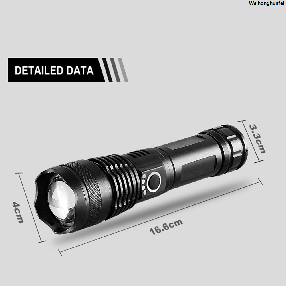WeihonghunfeiUSB Rechargeable LED Flashlights 990000 High Lumens Handheld Light Waterproof for Emergence Hiking Outdoor Emergence Searchlight 2025 New