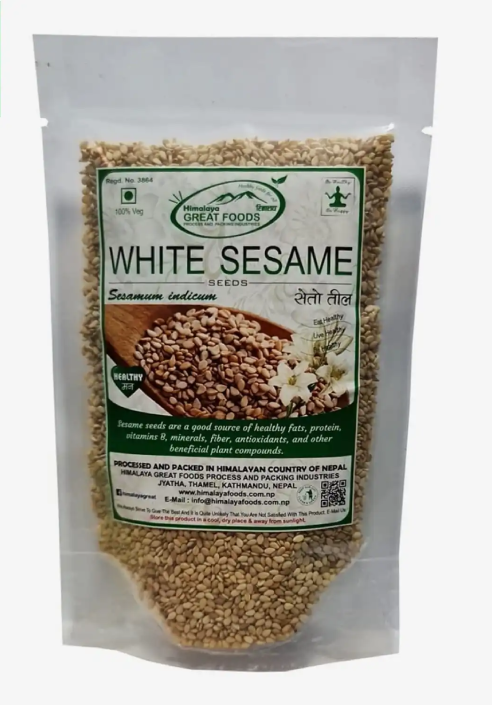 Himalaya Great Foods White Sesame Seeds ( Seto Til ) - 100gm