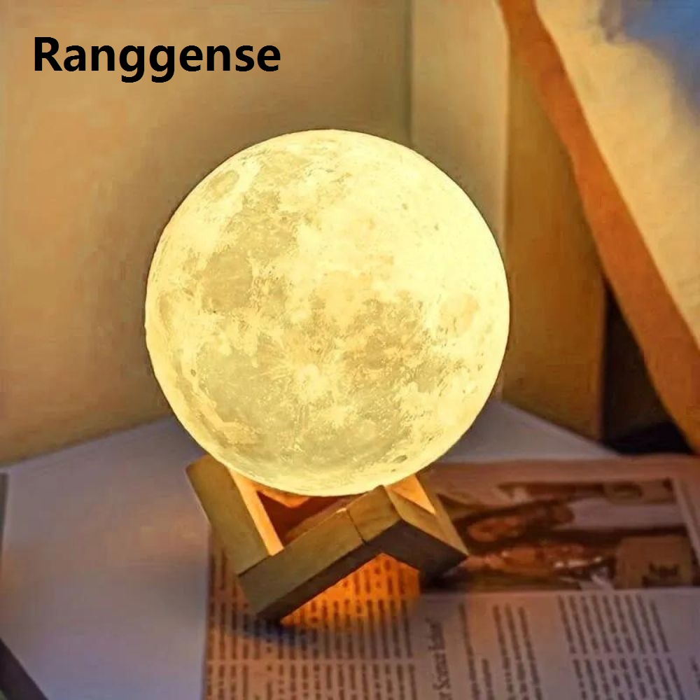 NEW Ranggense Fashion LED Moon Light Galaxy Light, DIY Moon Night Light, Girl, Boy, Child, Woman Birthday Gift, Bedroom Decoration (Warm Light)