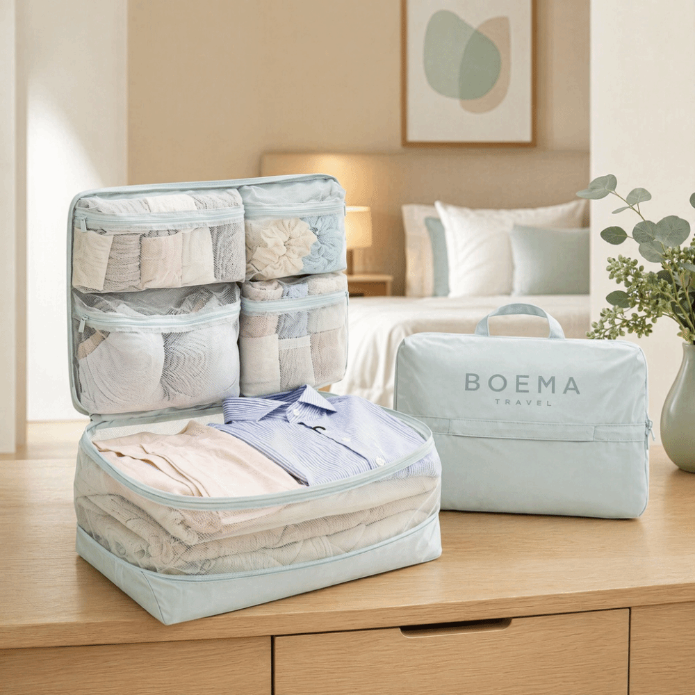 New 5 in 1 Compression Storage Bag Breathable Fabric Foldable Design Travel Storage Bag Convenient Durable Clothes Organizer Bag Home Storage