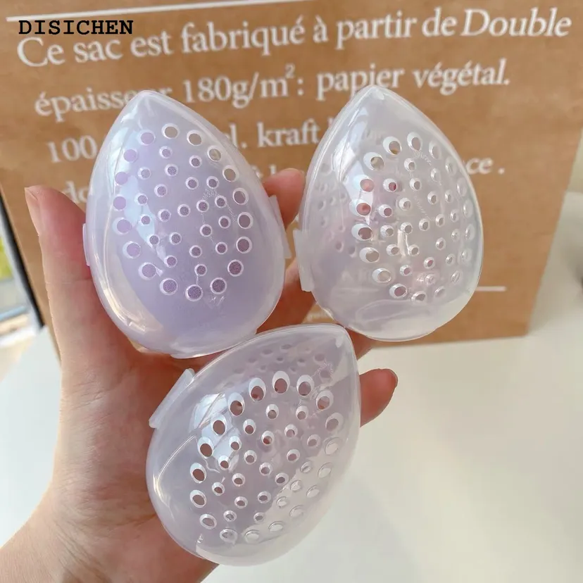 DISICHEN 2025 New Makeup Sponge Case Beauty Blender Holder Puff Case Make Up Accessories Cosmetics Holder Empty Cosmetic Transparent Puffs Box
