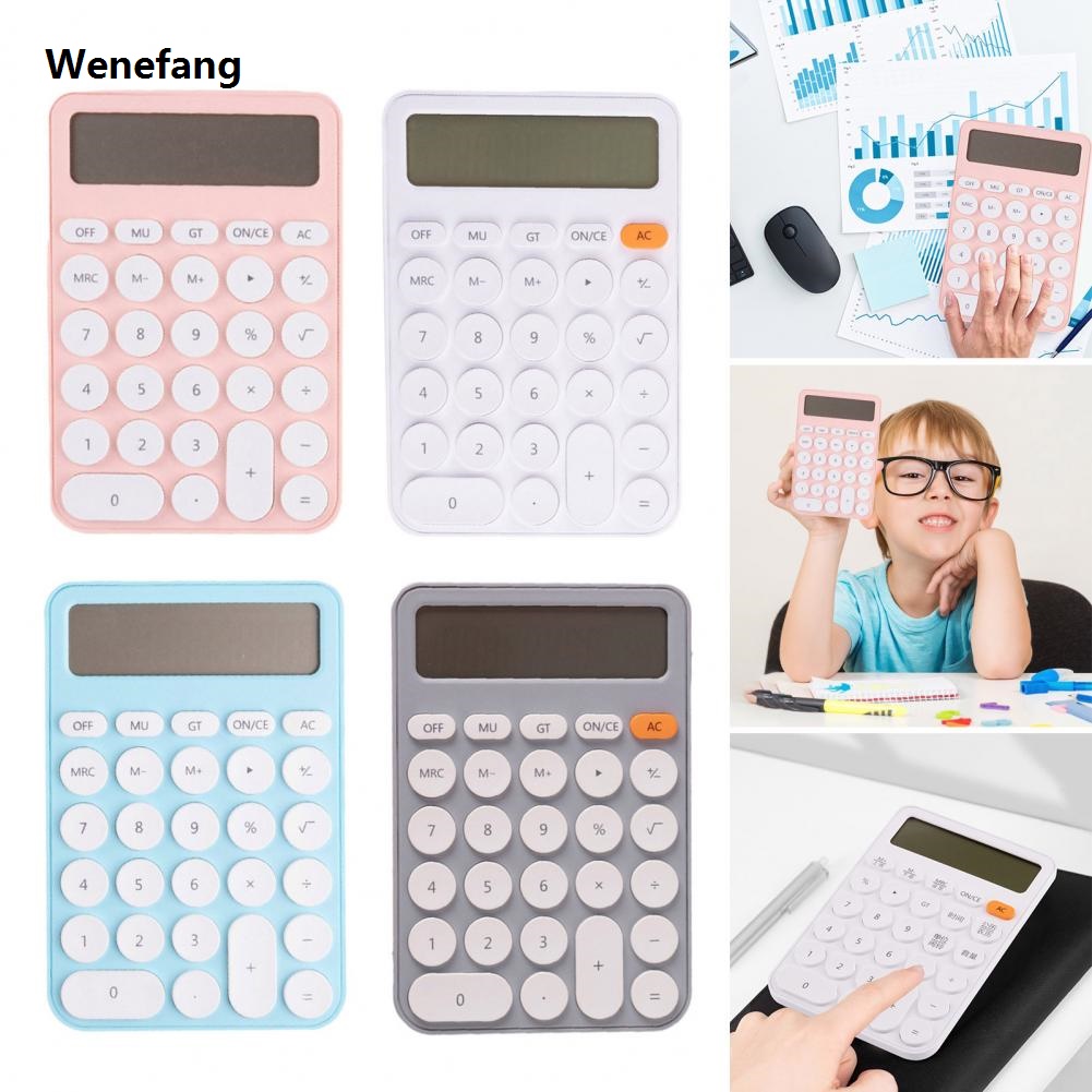 Wenefang Desktop Calculator Cute 12-Digit Kids Calculator Extra Large LCD Display Big Buttons Portable Children Calculator