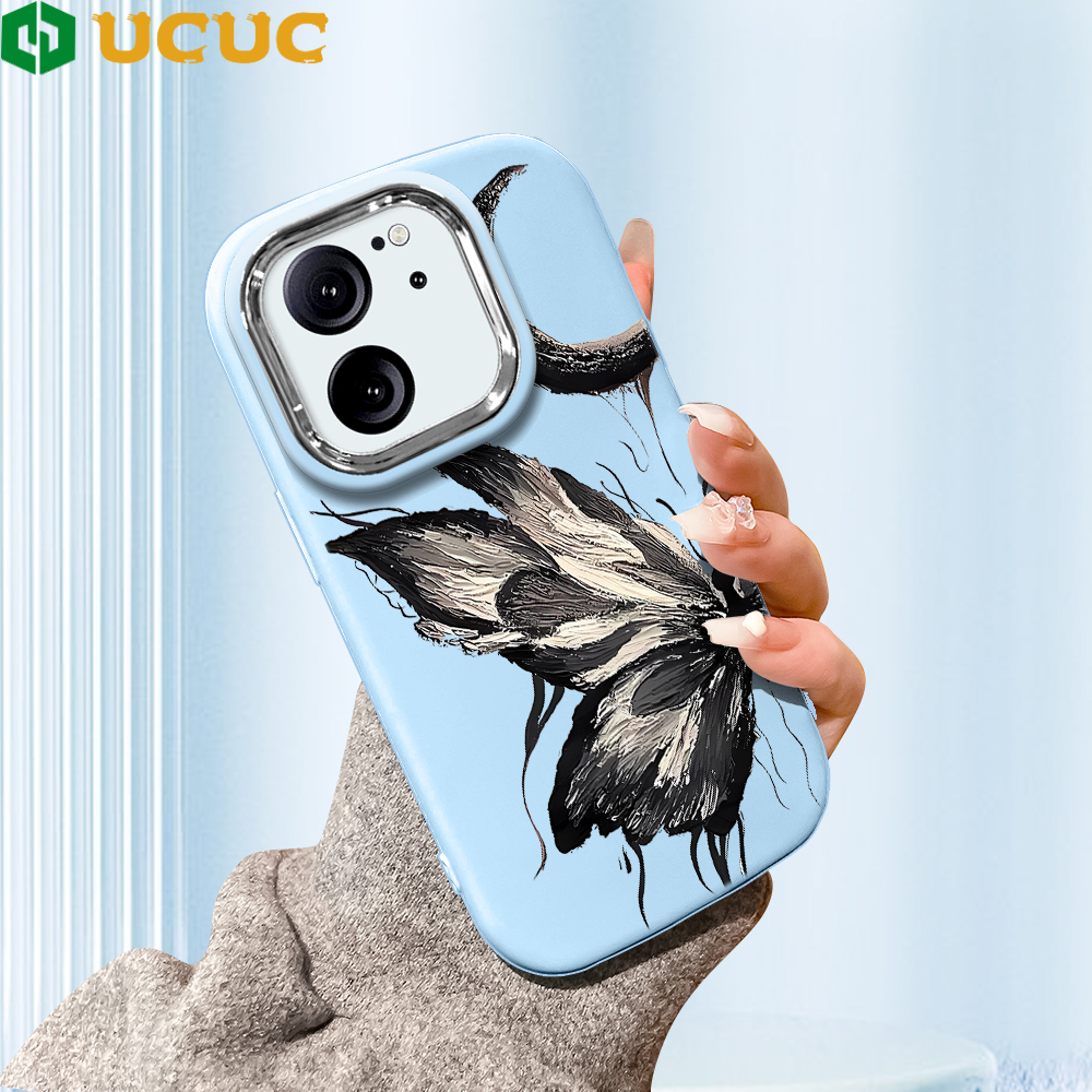 UCUC for Xiaomi 13T / 13T Pro / Redmi K60 Ultra Back Cover + kitty Mirror Holder Luxury 6D Plating Phone Case