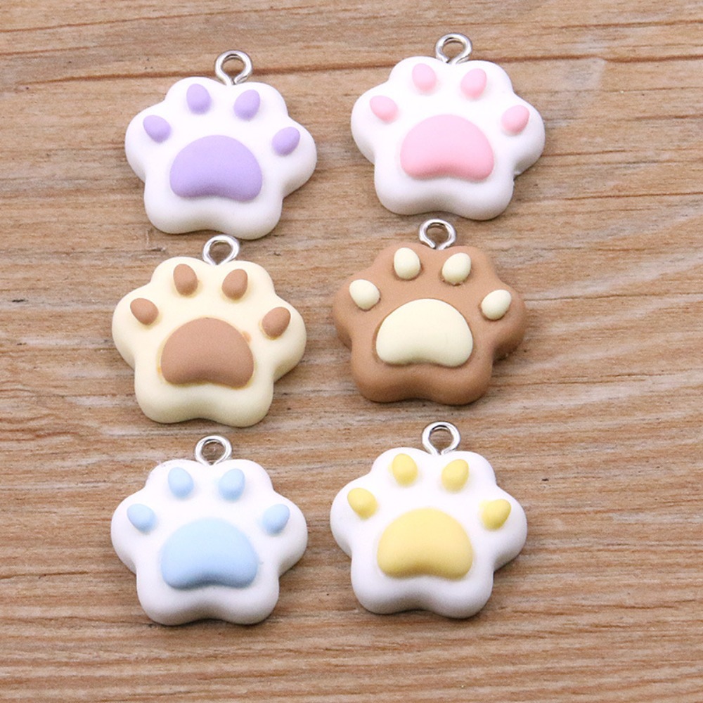 10pcs Charm Resin Colorful Cat Claw Beads Cartoon Cute Simulation Cat Claw Crafts Mini Diy Cat Claw Resin Pendant Bead Jewelry Making