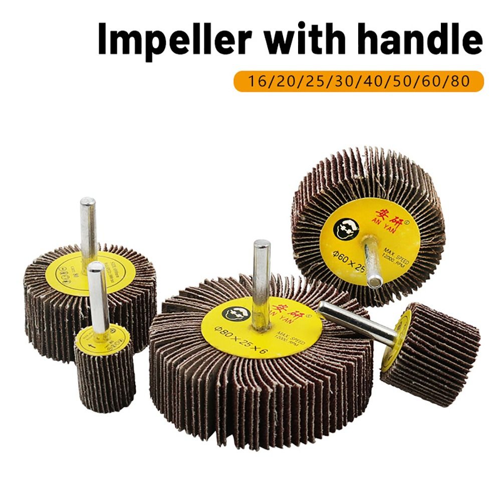 1Pcs Durable 6mm Shank Grinding Wheel Abrasive Grinding Accessories Sanding Flap Wheel 80 Grit 16-80mm Sandpaper Polishing Disc For Drill