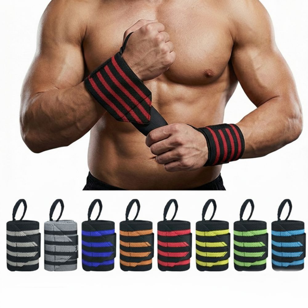 1pair Professional Compression Wristband Breathable Adjustable Wrist Wraps Protection Weight Lifting Wrist Wraps Bodybuilding