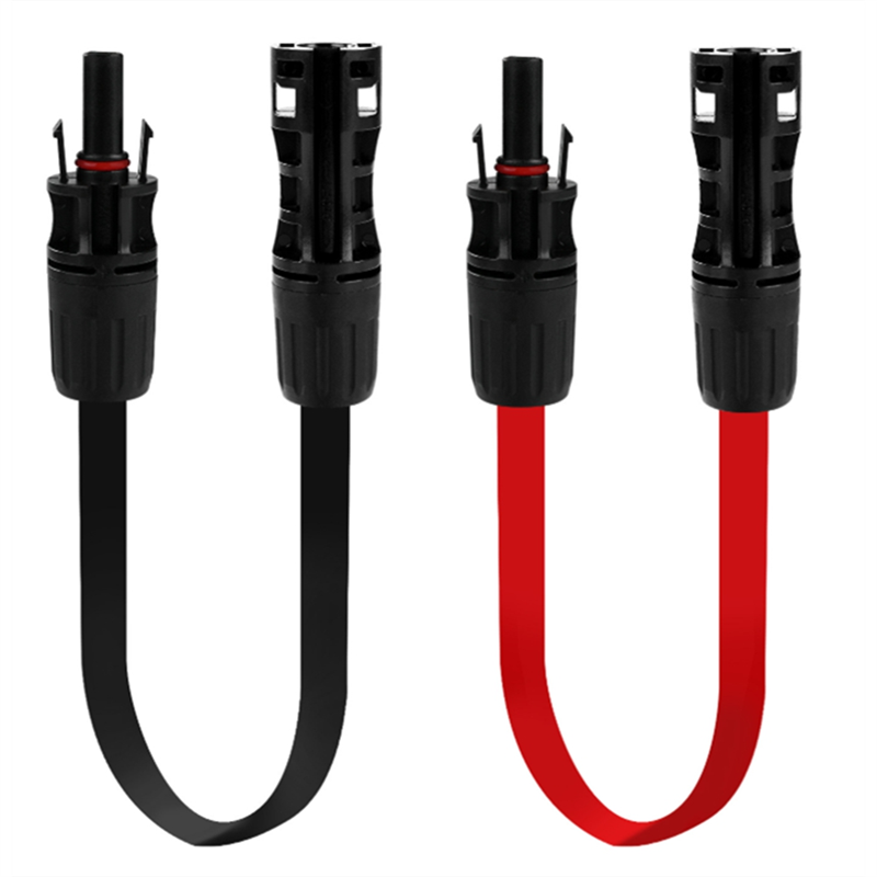 1Pair Solar Panel Flat Photovoltaic Extension Cable for Connecting Inverters Photovoltaic Installation Connection Line