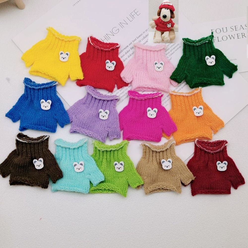 Funny Fashionable Doll Sweater Clothes for 14cm Wallace Gromit Dog Cute Rib Knitting Child Birthday Gift Toy All-match Doll Accessories Girls