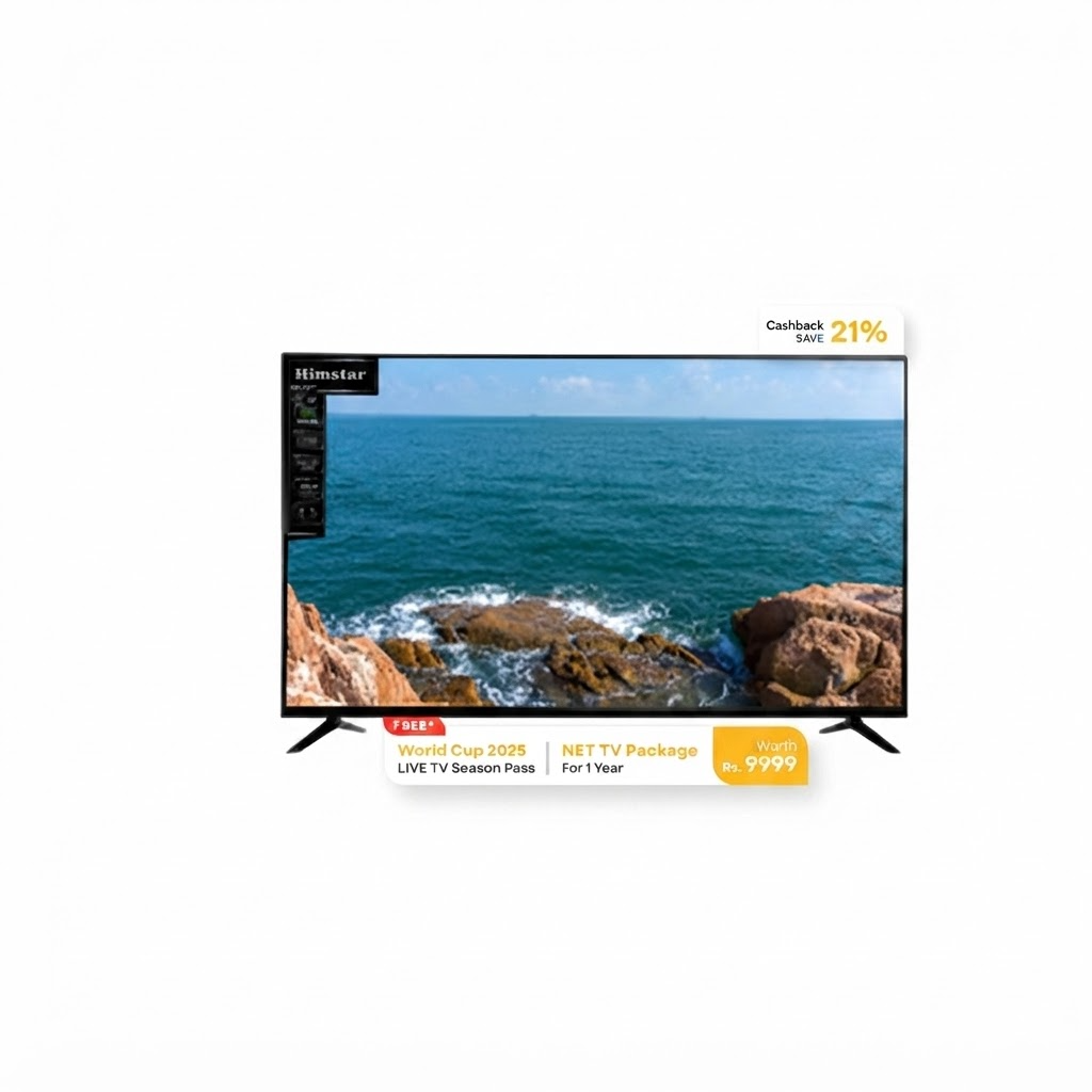 Himstar Ultra-HD 4K Smart Entertainment System - 43" Borderless LED Display with Integrated Box Speakers and Enhanced Connectivity Model HT-43UT2SDJ/KY