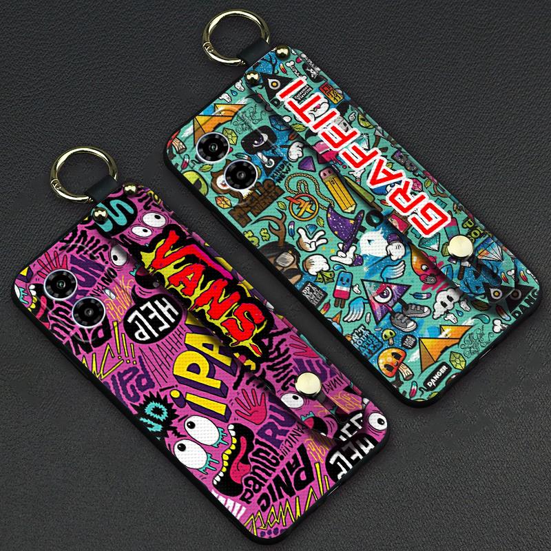 Soft case Kickstand Phone Case For MOTO G34 5G Waterproof Lanyard Shockproof Anti-knock Wristband Back Cover ring