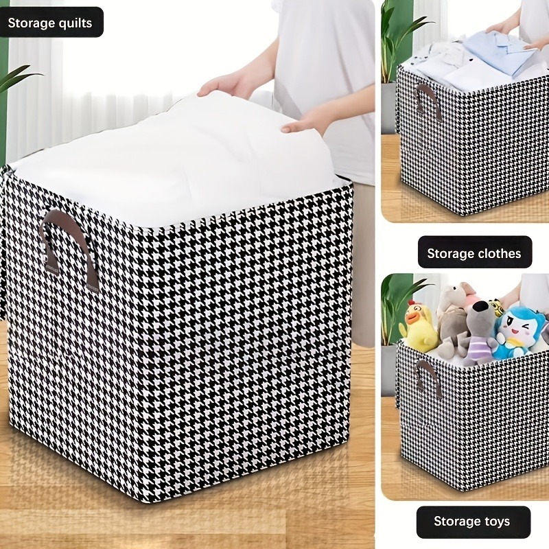 Pack Of 2 Tall Collapsible Large Clothes Basket With Easy Carry Extended Handles/ Cloth Storage Bag / Foldable Bag Clothes Organizer