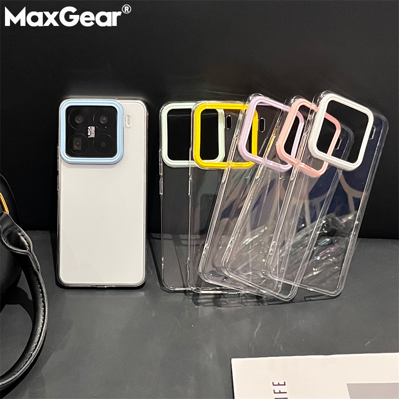 HODON Ultra Thin PC Transparent Phone Cases For Xiaomi Mi 13 14 15 Ultra Pro 17 Pro Max Redmi K80 K80P Simple Camera Lens Frame Shockproof Proteciton Cover