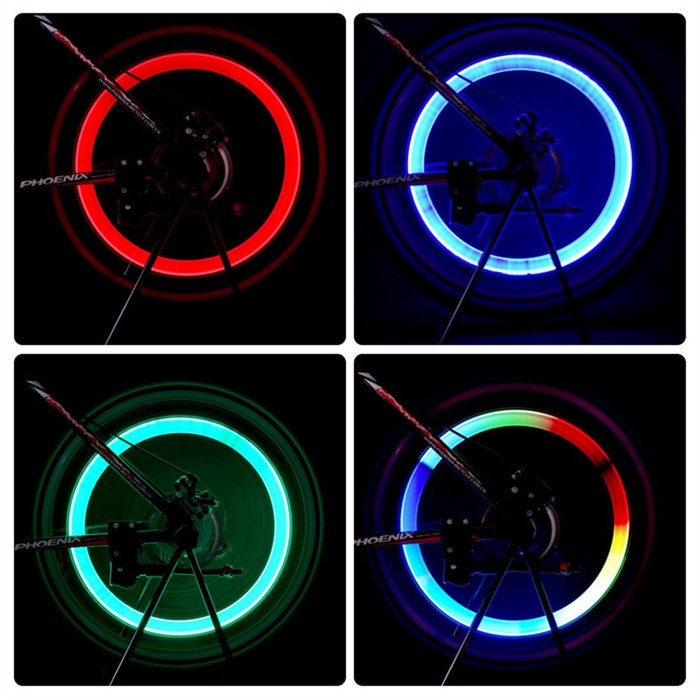 Creative Aluminum Alloy LED Wheel Lights Warning Light Flash Bicycle Valve Light Car Wheel Lights Car Accessories