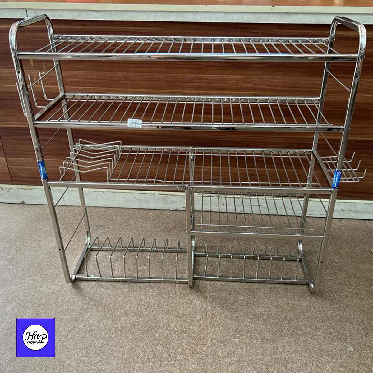DeviDayal Stainless Steel Heavy Gauge Rod Kitchen Utility Rack -4 Layer ( 30" x 30")