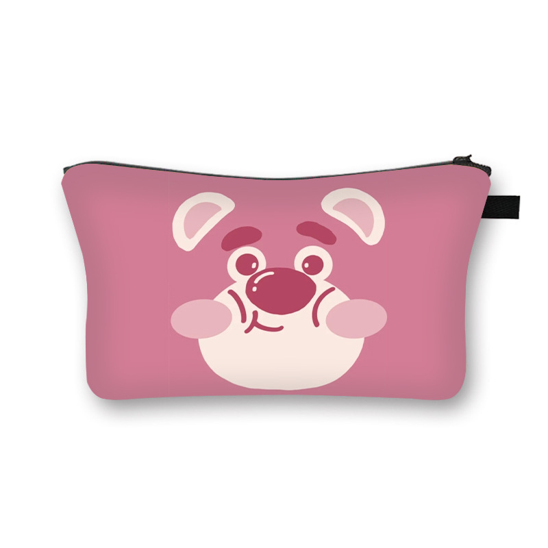 New Strawberry Bear Kids Cosmetic Bag Portable Hand Take Korean Version Toiletry Bag Travel Mini Hand Carry Storage Bag Wholesale
