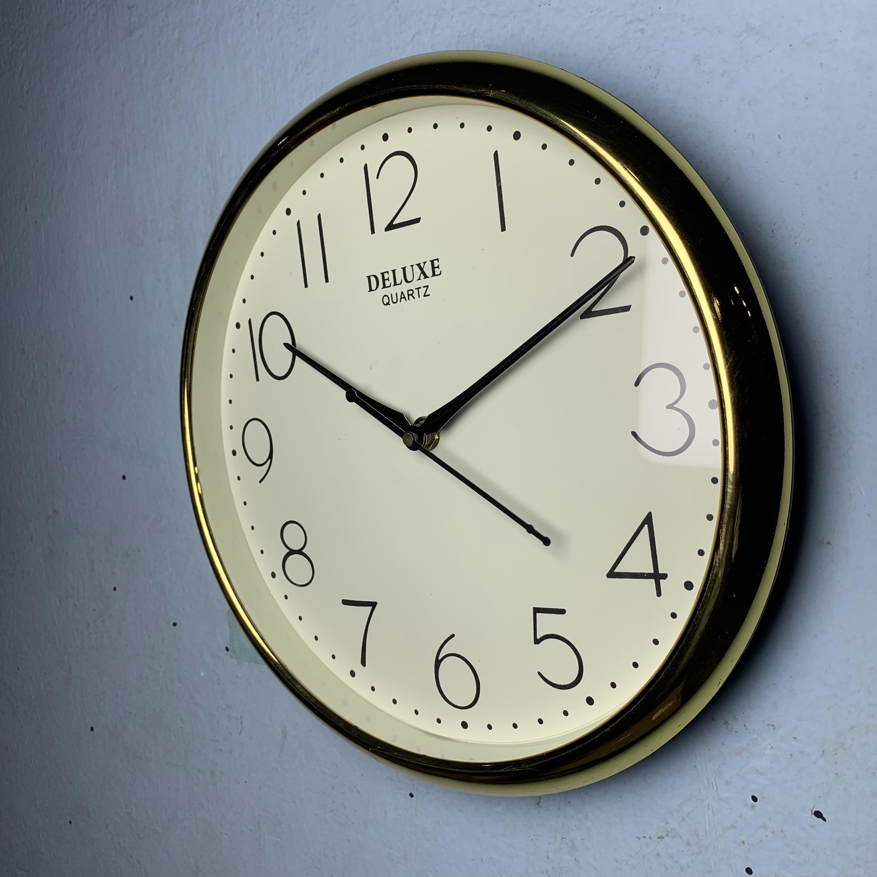 Round White 1,2,3,4 Numbering Dial Clear Visibility Official Design Wall clock - Gold