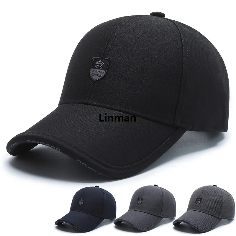 Linman Men Fashion Wild Sunshade Sun Protection Black Baseball Cap Fo2025 New r Winter Women Sport Cotton Warm Hats Male Kpop Bone Uniis C35