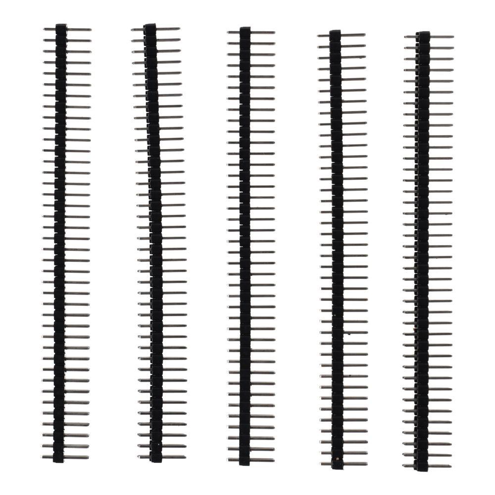 20pcs Durable 2*40P Header Strip Socket Black 11mm Length Double Row Connectors 2.54mm Pitch Male Header Pins PCB board
