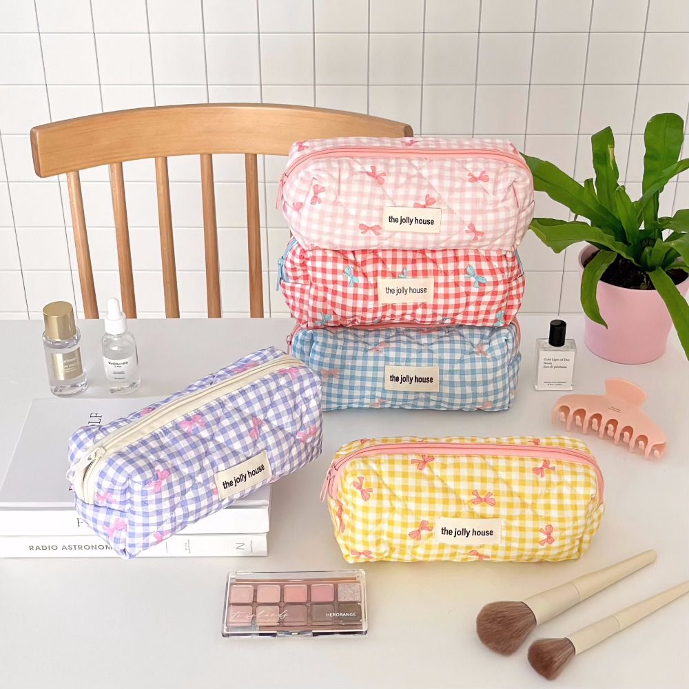 Creative Large Capacity Pen Bag Bowknot Floral Storage Bag Stationery Bag Gift