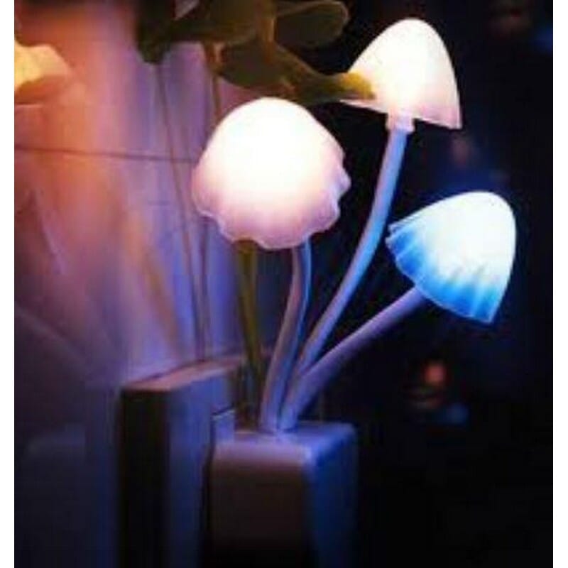 Romantic Colorful Changing LED Mushroom Night Light Wall Lamp Home Decor