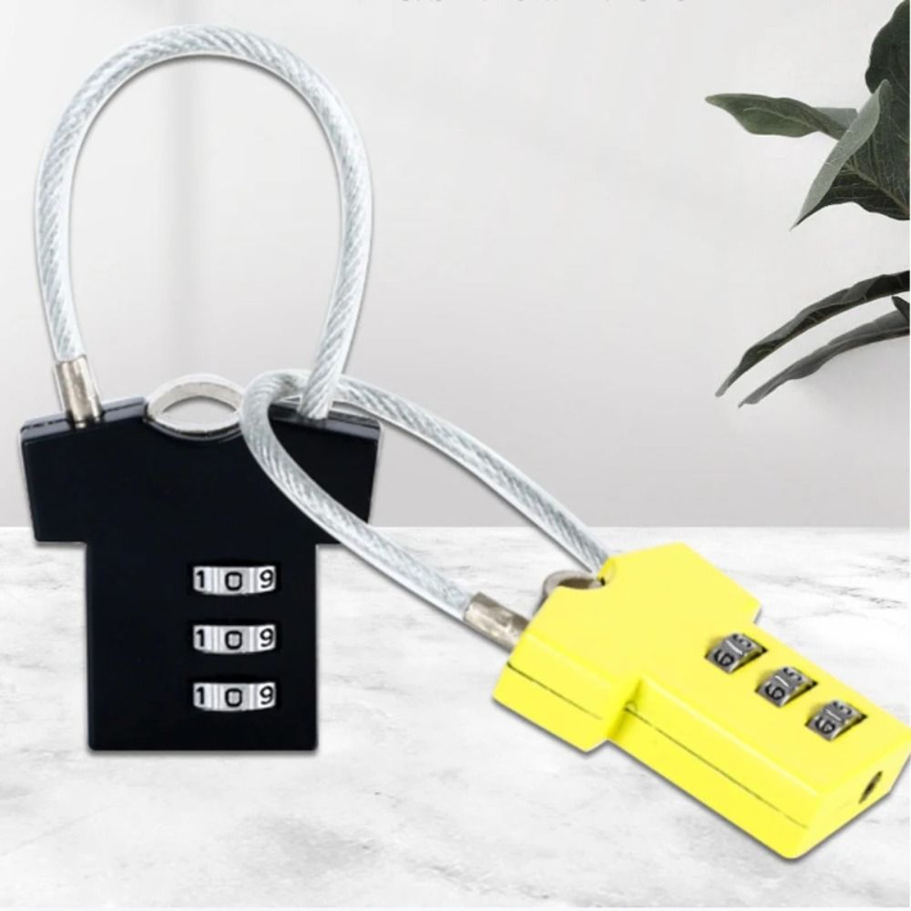 New 3 Digit Password Lock Steel Wire Aluminum Alloy Security Lock Cupboard Cabinet Locker Padlock Mini Suitcase Luggage Coded Lock