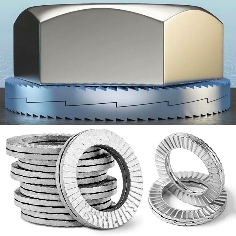 5Pcs Durable Double Side Lock Washers M4 M10 M12 M16 M20 304 Stainless Steel Wedge Lock Washer Self-Lock Hardware Fastener Dacromet Gasket