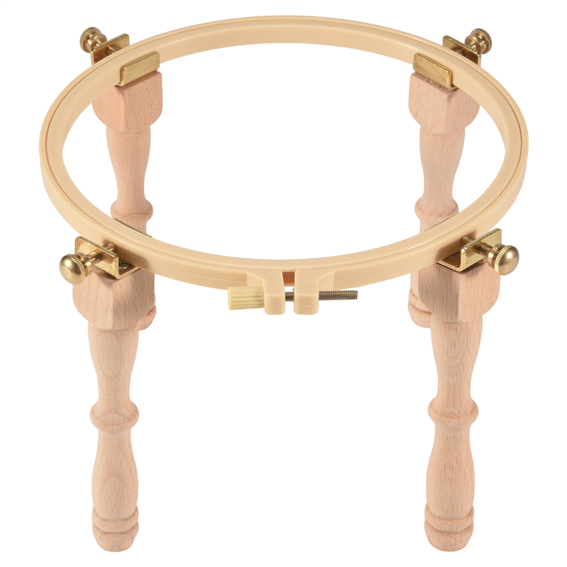 (GGBR) Adjustable Portable Wooden Embroidery Hoop Stand Set Stand Needlework Frame Rack Desktop Embroidery Stand
