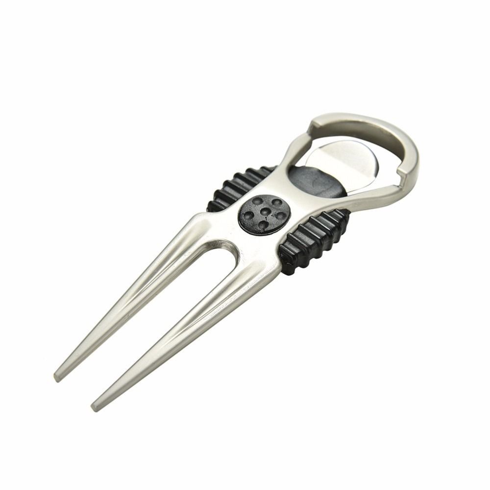 Golf Gift Anti-slip Golf Ball Marker Fork Zinc Alloy Easy to use Golf Divot Tool Multi-function Portable Golfer Club