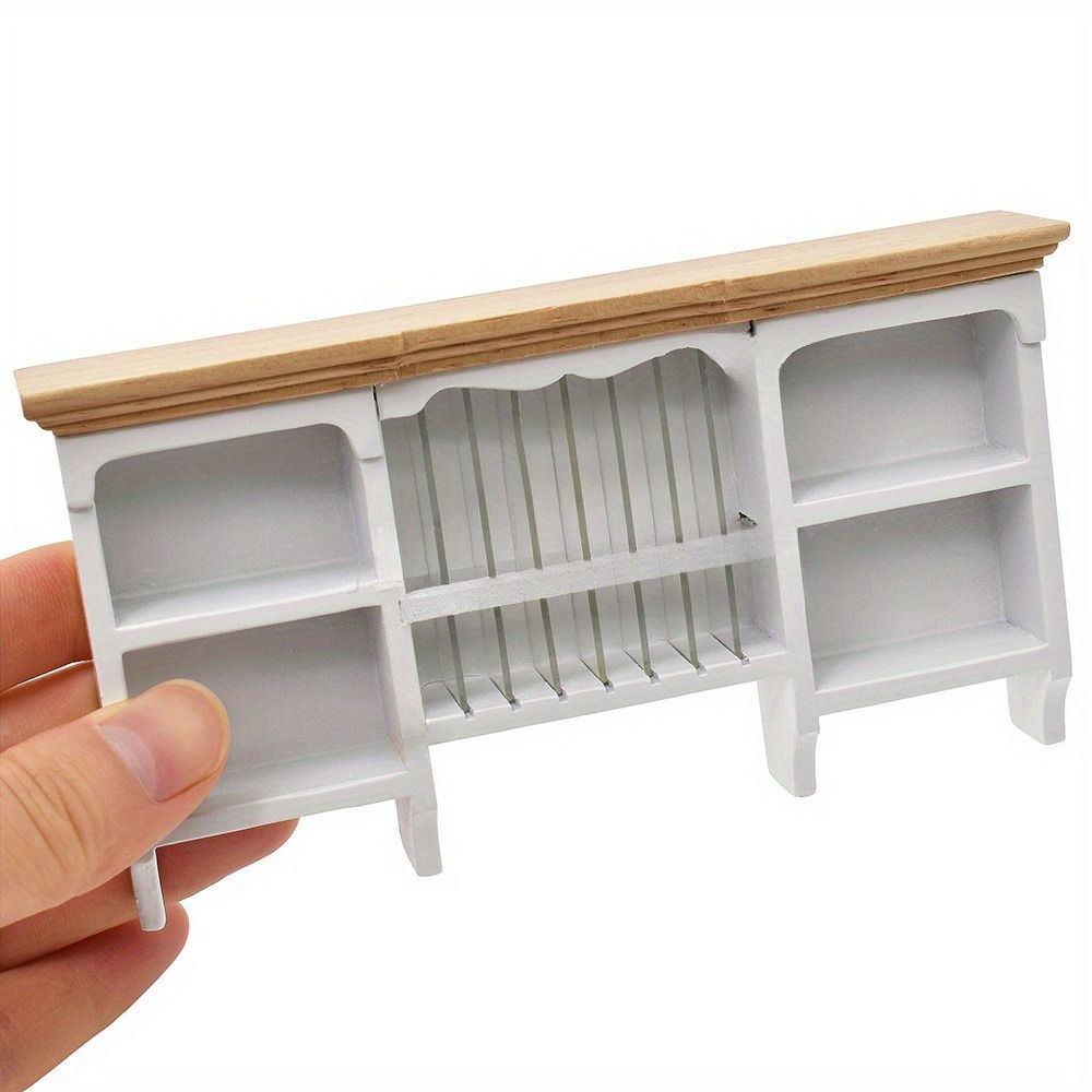 1PC 1:12 Dollhouse Mini Wooden White Wall Cabinet Hanging Bathroom Storage Organizer Cupboard Furniture Accessories