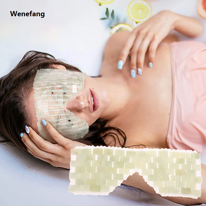 Wenefang Natural Jade Face Eye Mask Hot/cold Stone Therapy Massage Tool Home Beauty SPA Salon Skincare Beauty Massager Huiye