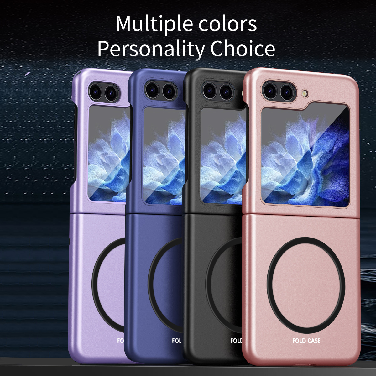 HODON Luxury Ultra Thin Skin-friendly Matte Magnetic Cases For Samsung Galaxy Z Flip 6 Z Flip5 Z Flip4 Z Flip3 5G Case Folding Shockproof Protection Hard Back Cover