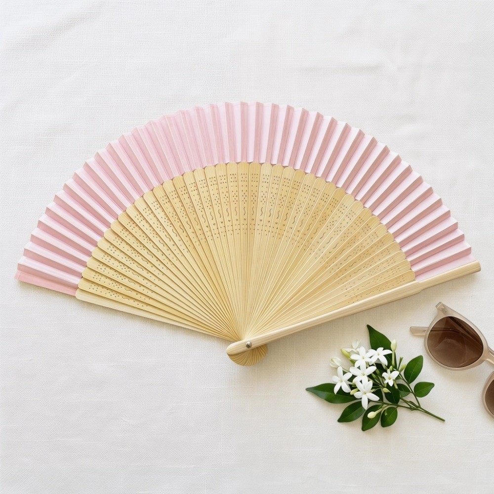 Retro Chinese Style Bamboo Folding Fan Portable Summer Handheld Fan Simple Elegant Decorative Bamboo Fan for Cheongsam Dress
