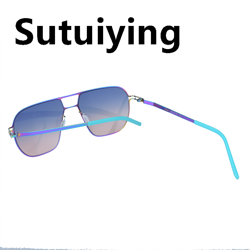 Sutuiying 2024 Germany Men Square Screwless Sunglasses Fashion Ultralight Oversize Hot Selling Sun Glasses Brand Design Polarized Eyeglasses Spectacle