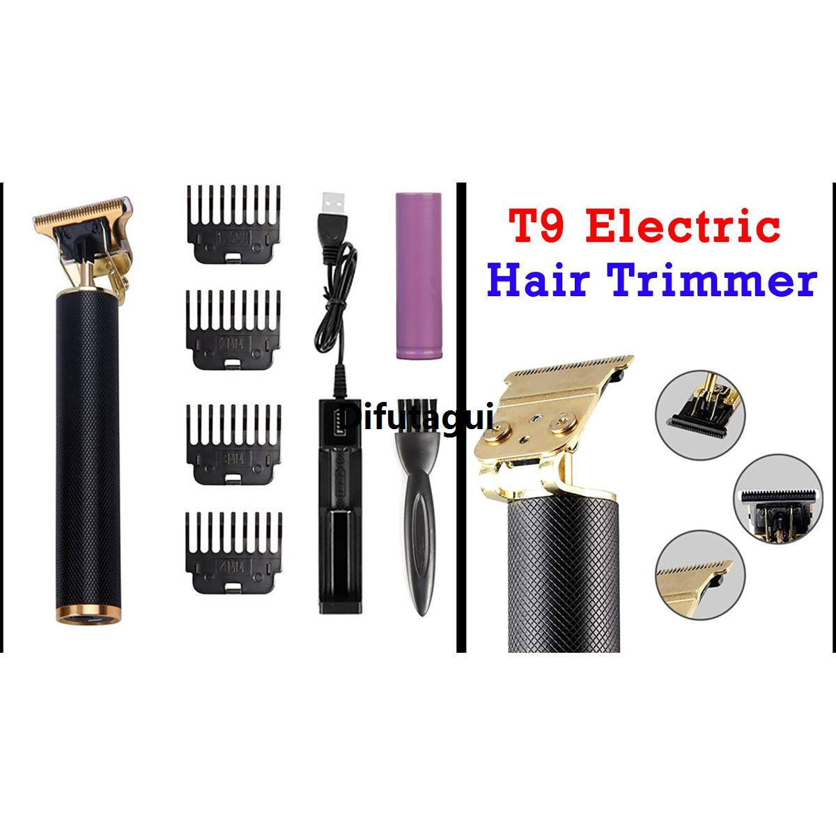Difutagui New style T9 Hair Clipper Hair Trimmer Rechargeable - Black